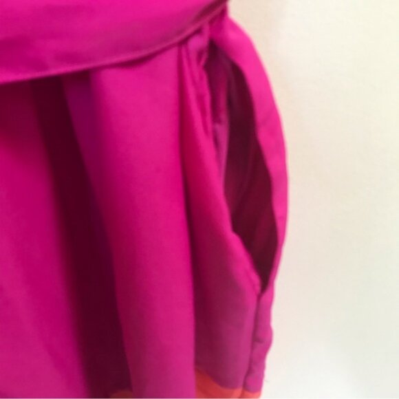 MERONA NEW Sleeveless A-Line Color Block Dress Dress Elastic Waist Crew Button L - Picture 8 of 16